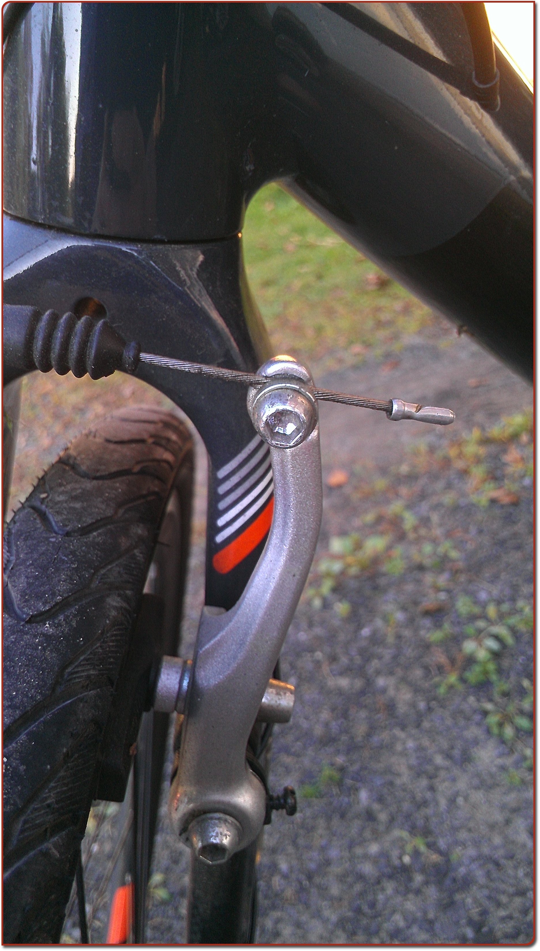 adjusting rear bicycle brakes